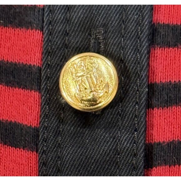 Lauren Ralph Lauren Womens Medium Embroidered Crest Red Striped Long Sleeve Top - Picture 5 of 10